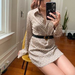 Silk button up shirt tunic